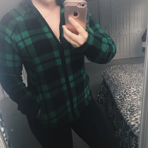 Merona Zip Up Plaid Fleece
