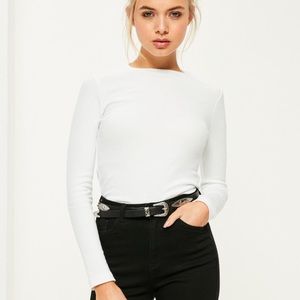 LIMITED TIME: Missguided white ribbed top