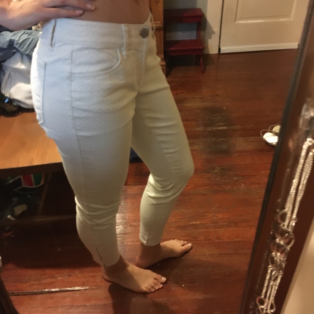 Loft Curvy Dot print ankle zip jeans Sz 26 / 2