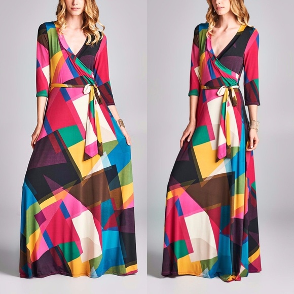 Venechia Print Maxi Wrap Dress
