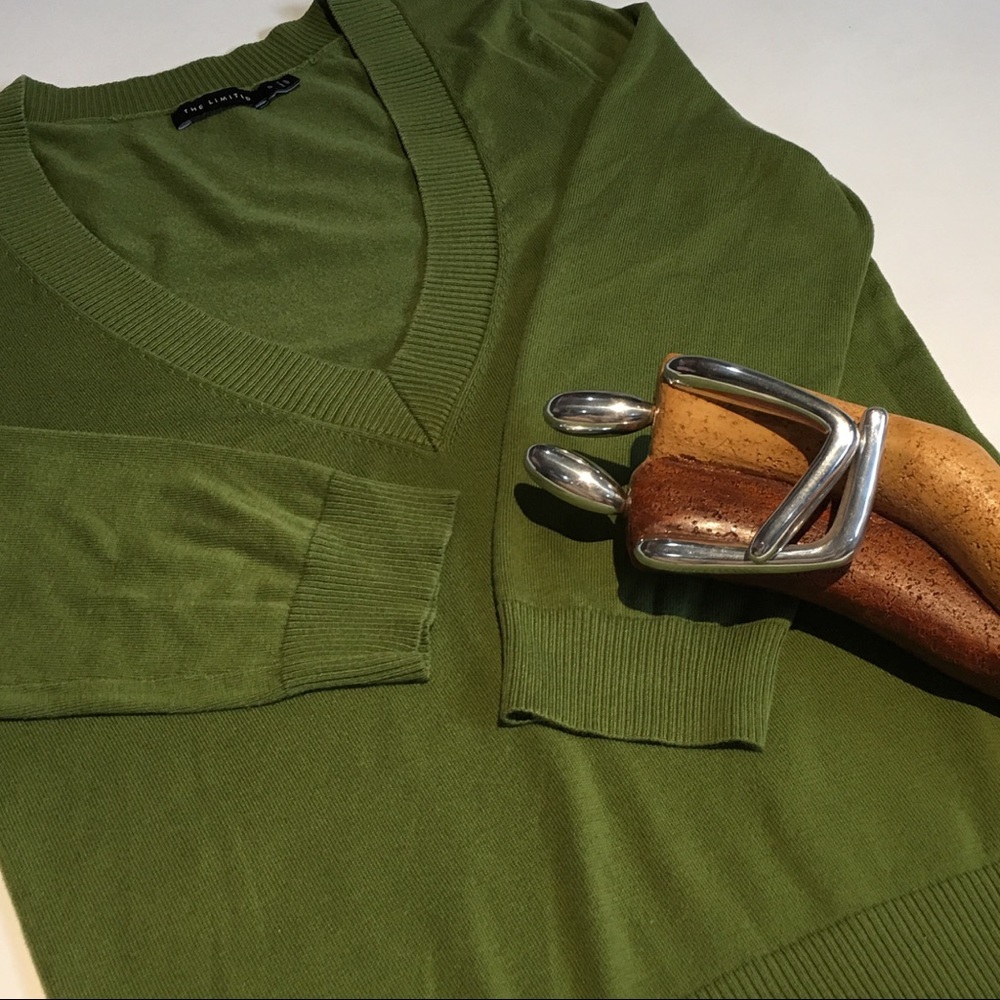 THE LIMITED V-neck Green Sweater