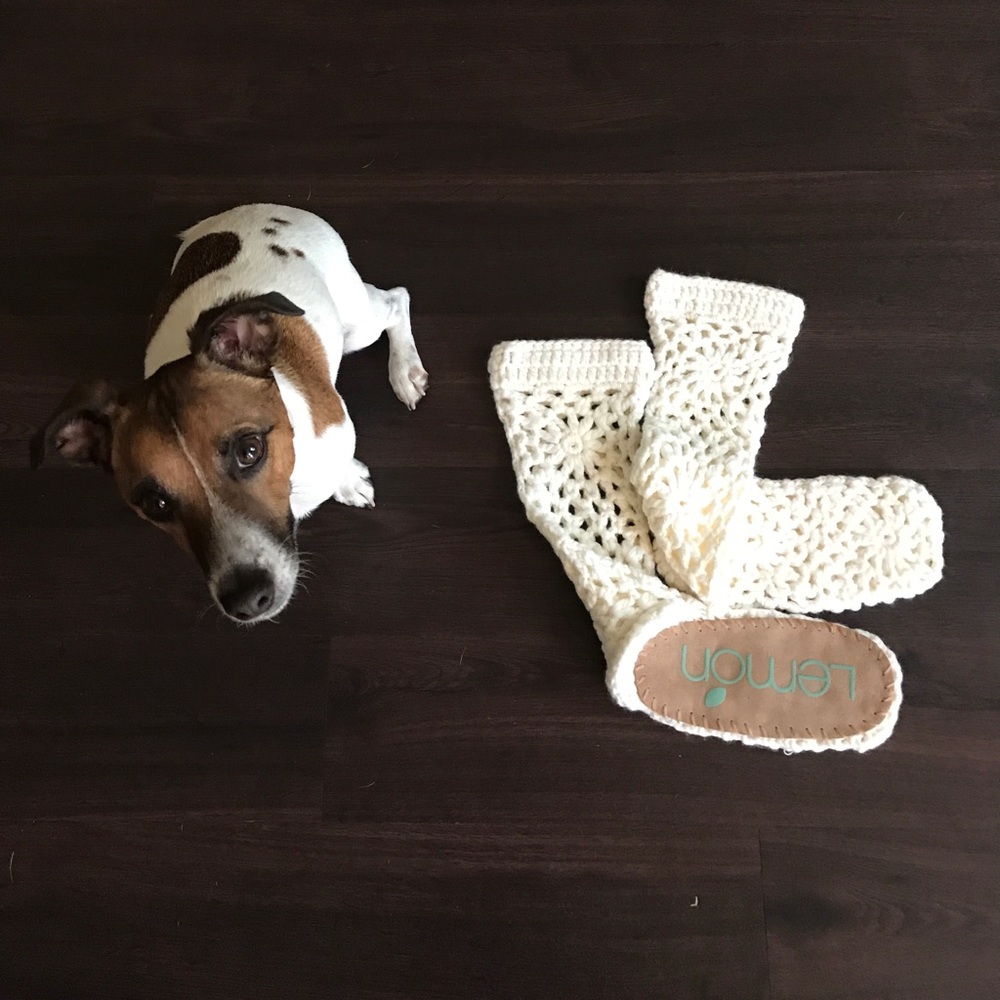 Cream colored slippers