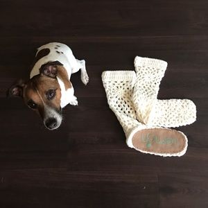 Cream colored slippers