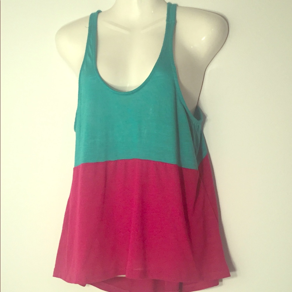 🔥💥Pink and teal Cotton On tank top 🍉