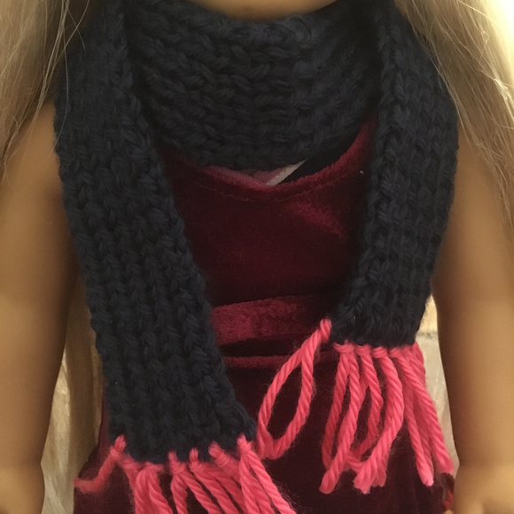 Hand-Knit 18-inch Doll Hat & Scarf Set - Picture 3 of 3