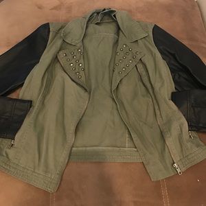 Green and leather jacket