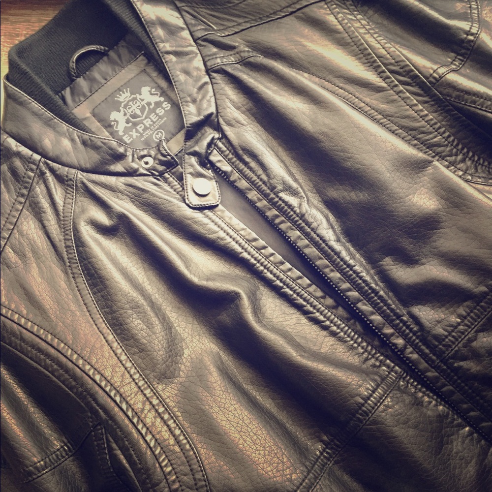Men's faux leather bomber Express Jacket