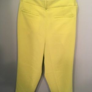 Neon greenish yellow J.Crew capri pants