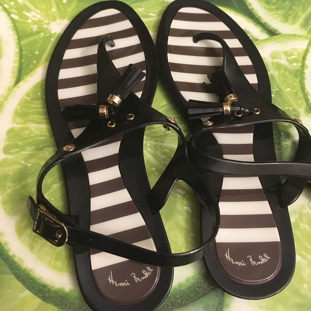 Henri Bendel black jelly sandals