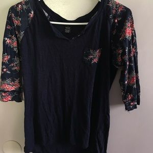 Floral Quarter-Sleeve Top