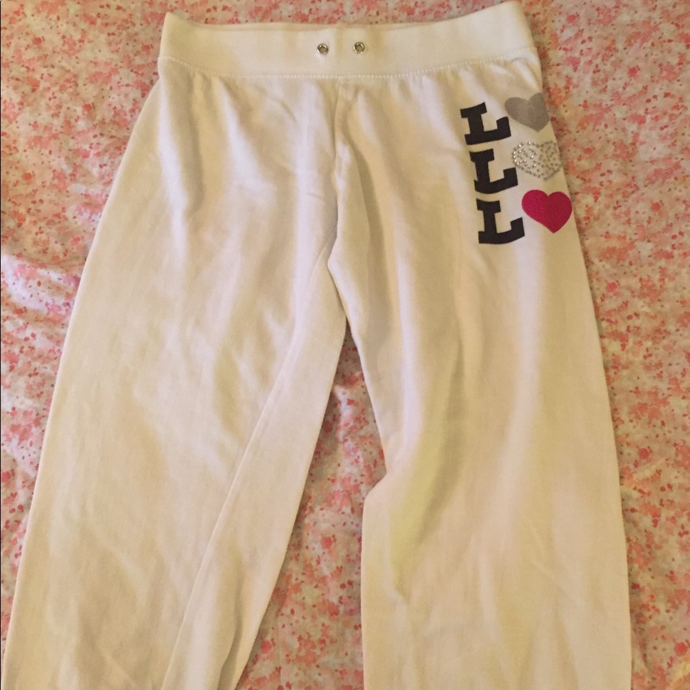 White sweat pants