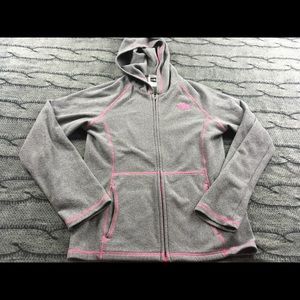 The North Face grey and pink fleece jacket YL14/16