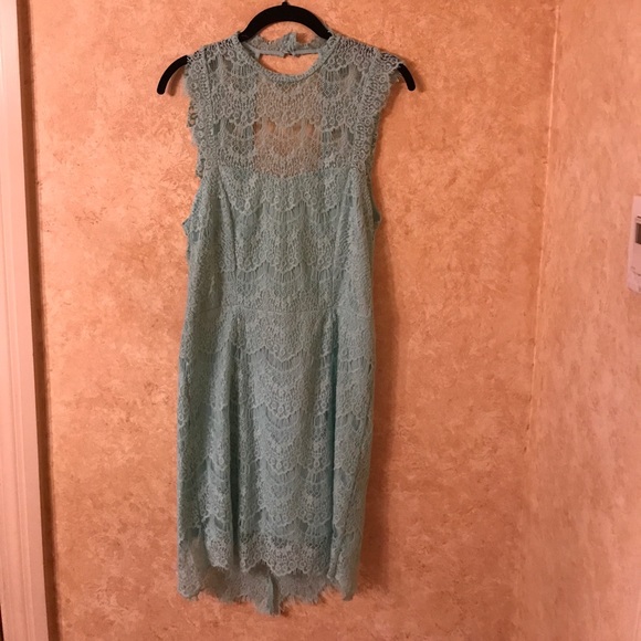 Free People Green Daydream Lace Bodycon Slip Dress - Picture 4 of 8