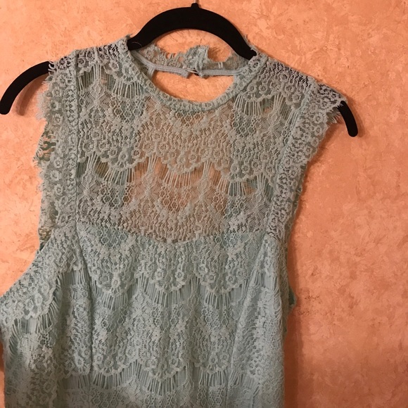 Free People Green Daydream Lace Bodycon Slip Dress - Picture 5 of 8
