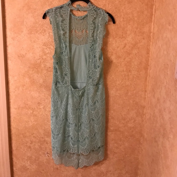 Free People Green Daydream Lace Bodycon Slip Dress - Picture 6 of 8