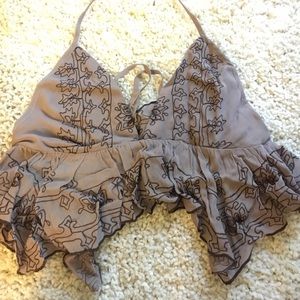 Free people Ayah embroidered crop top