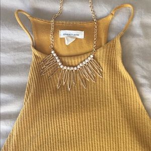 Silence + Noise ribbed dress, mustard, size S
