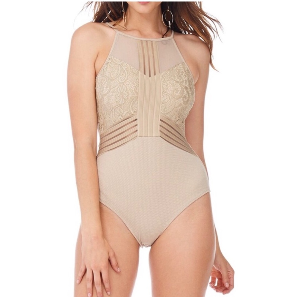 Nude Embroidered Bodysuit