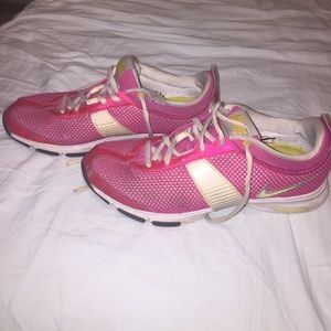 Pink Nike tennis shoes