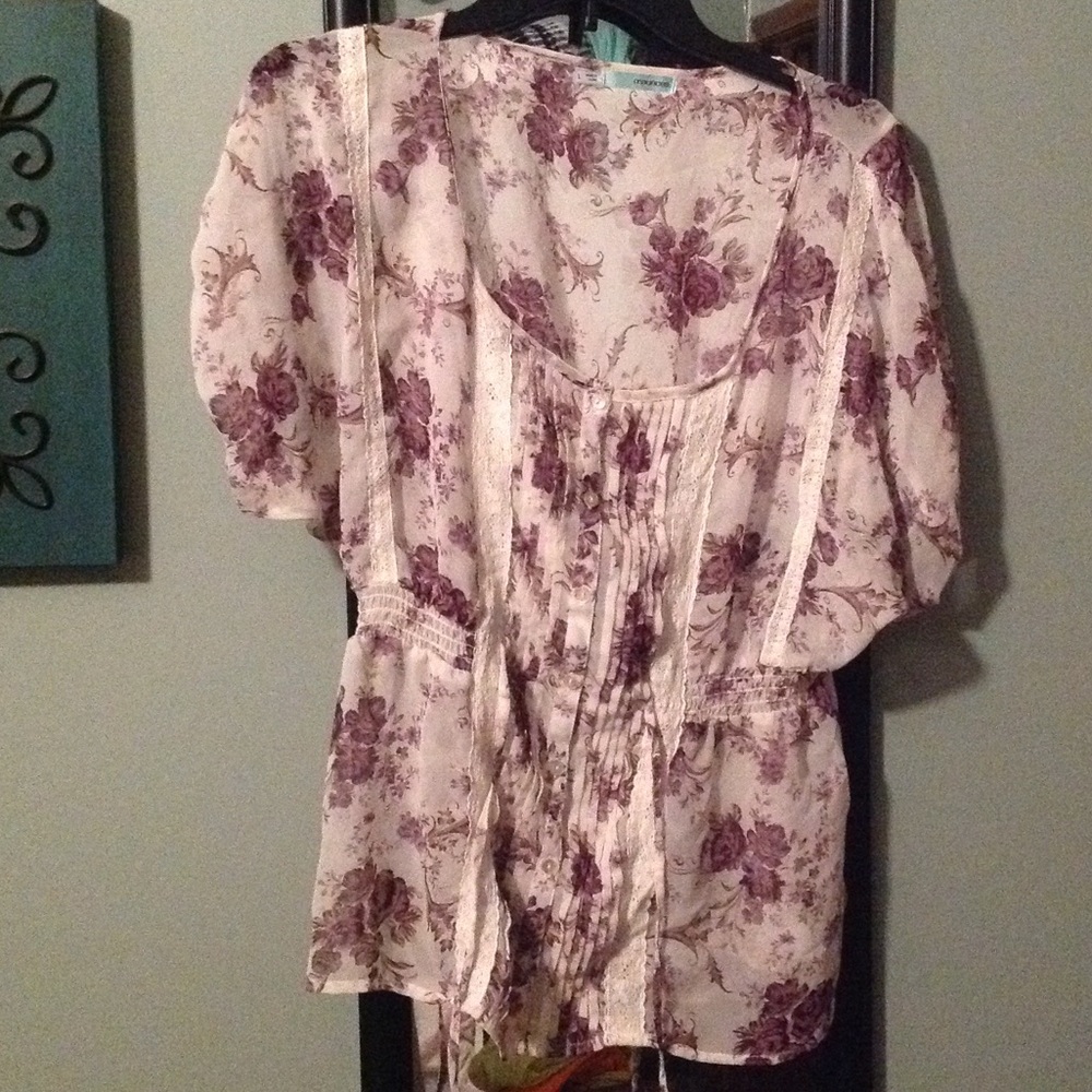 Maurice's purple floral dress top.