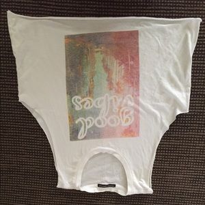 White Brandy Melville Graphic Tank Top