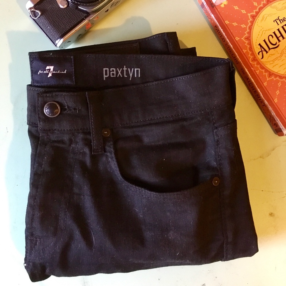 7 for all mankind Paxtyn black jeans