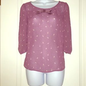LC, Women's Lauren Conrad, Sz XS, purple 3/4 Top