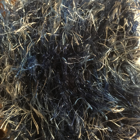 Hand-Knit Blue Fuzzy Headband/Earwarmer - Picture 3 of 3