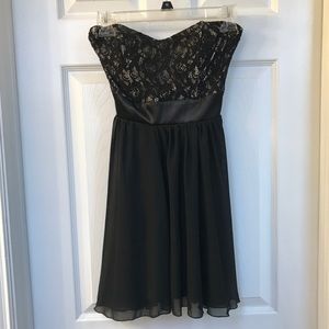 black strapless dress