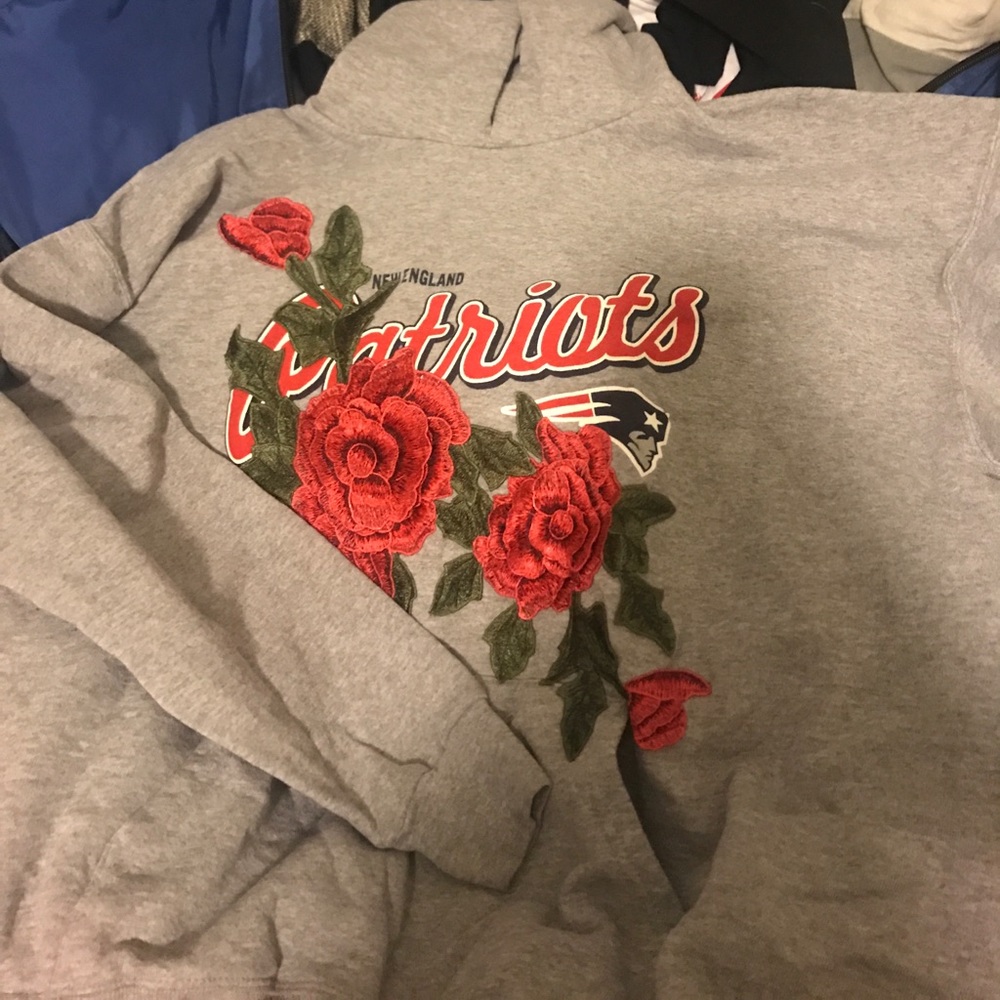 Patriots hoodie with roses