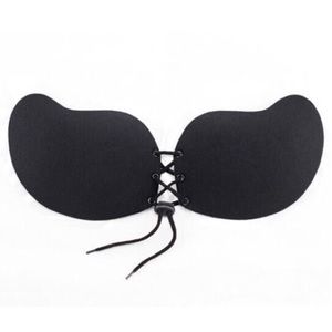 Black Lace Up Spandex Bra