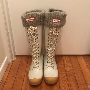 hunter white rainboots | Size 8