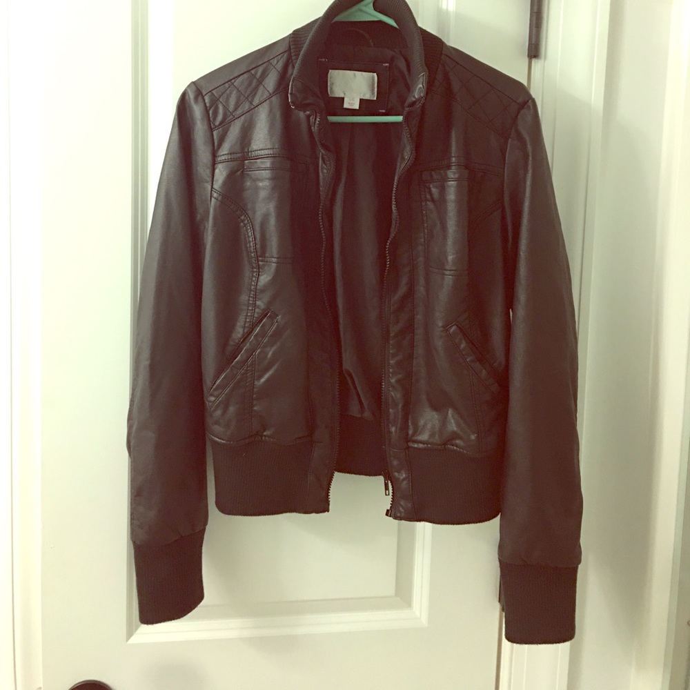 Black leather jacket