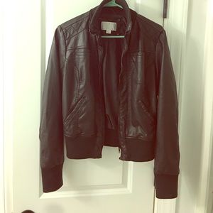 Black leather jacket
