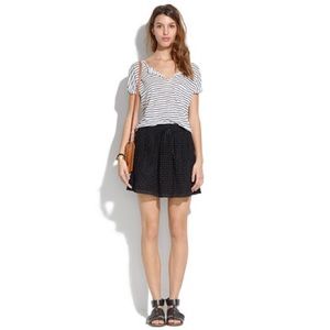 madewell bayfront black eyelet skirt size small