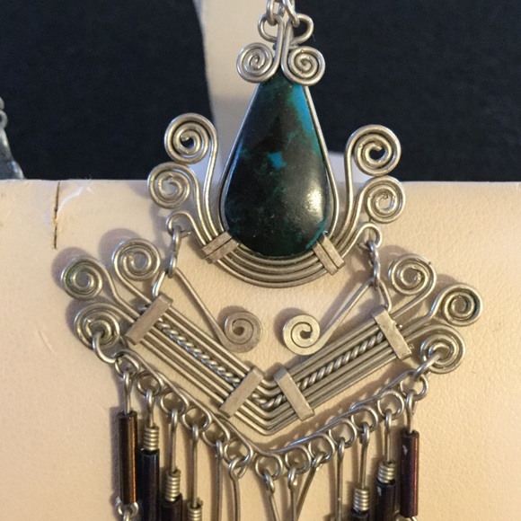 Gorgeous Silver & Malachite Earrings - Picture 3 of 4