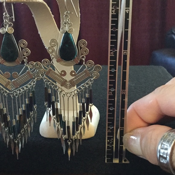 Gorgeous Silver & Malachite Earrings - Picture 4 of 4