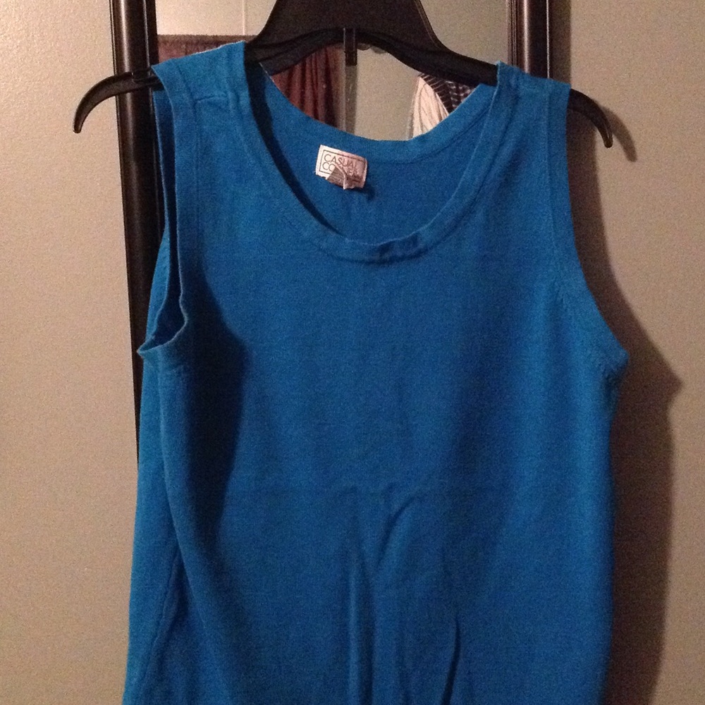 Teal blue dress tank