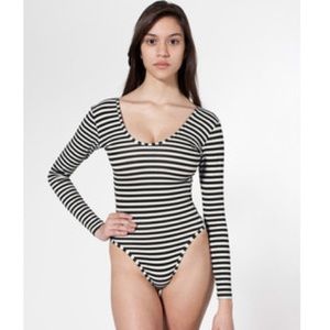 American Apparel striped long sleeve bodysuit