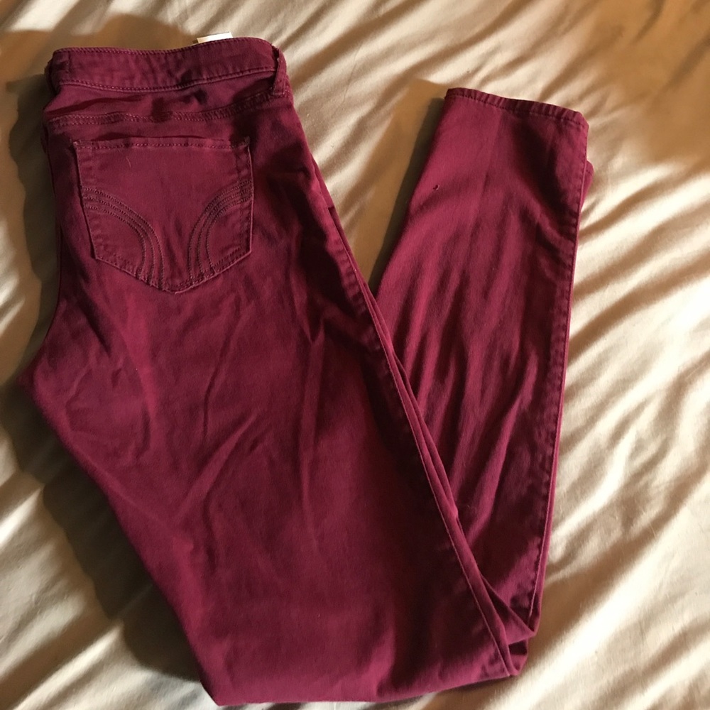 Hollister maroon skinny jeans size 11