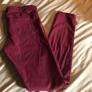 Hollister maroon skinny jeans size 11