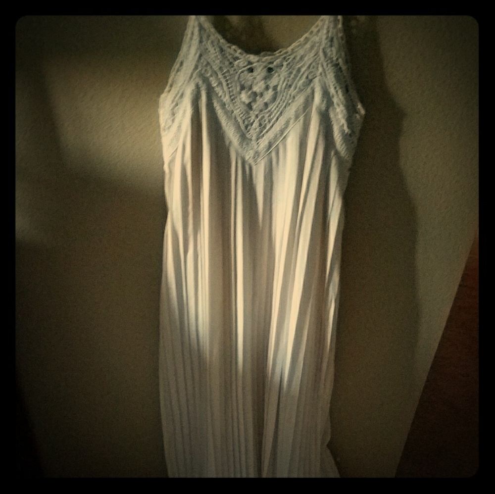 Cream crochet top dress