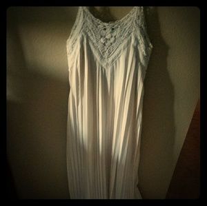 Cream crochet top dress