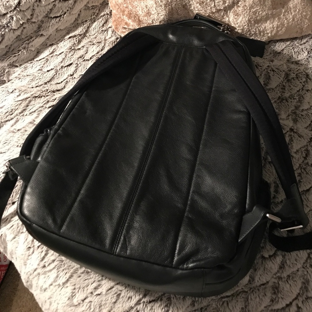 COACH Leather Backpack Bookbag Knapsack Black NEW - Picture 4 of 8