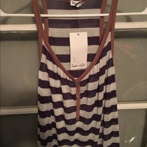 Navy and white sheet tank top