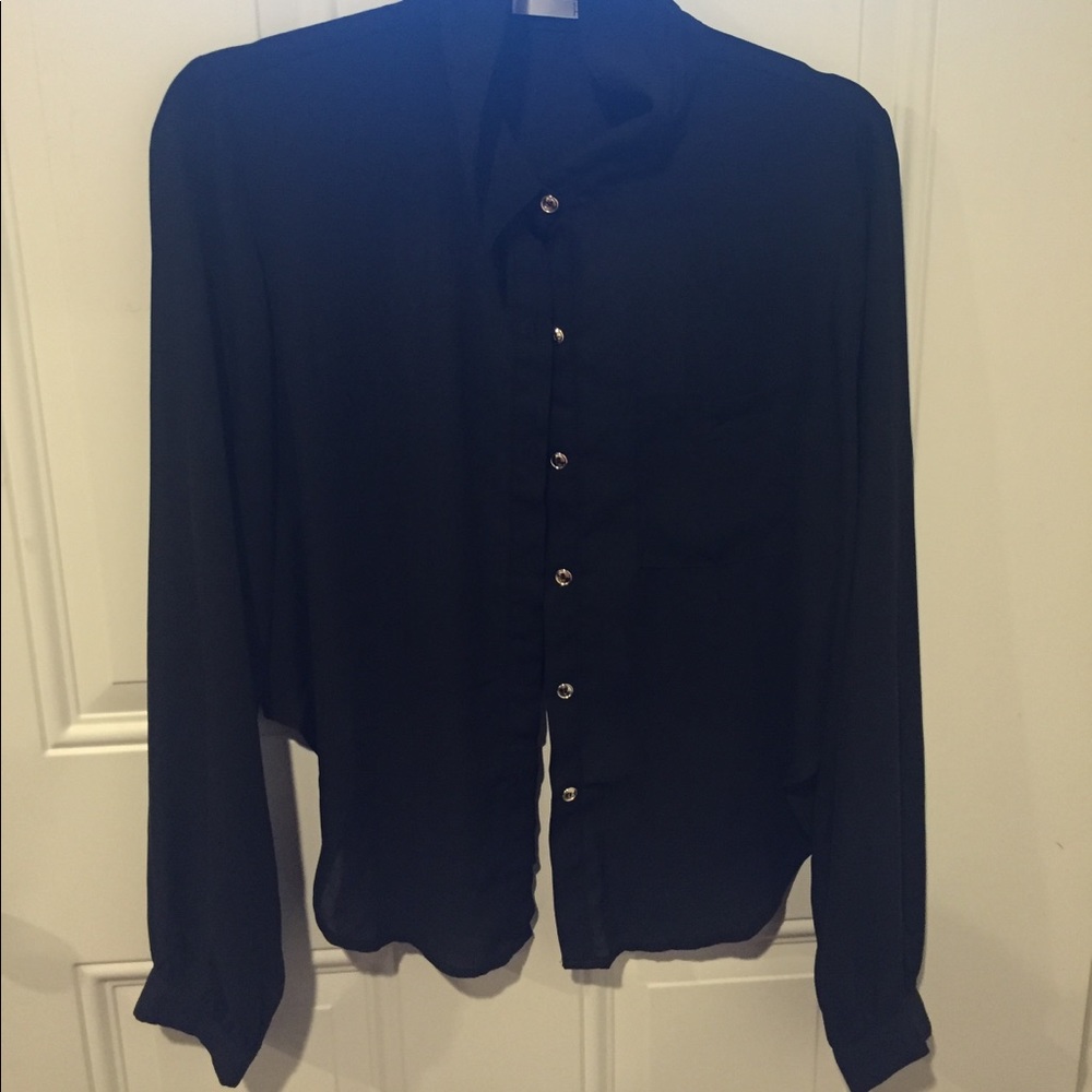 Sheer black blouse. No trades.