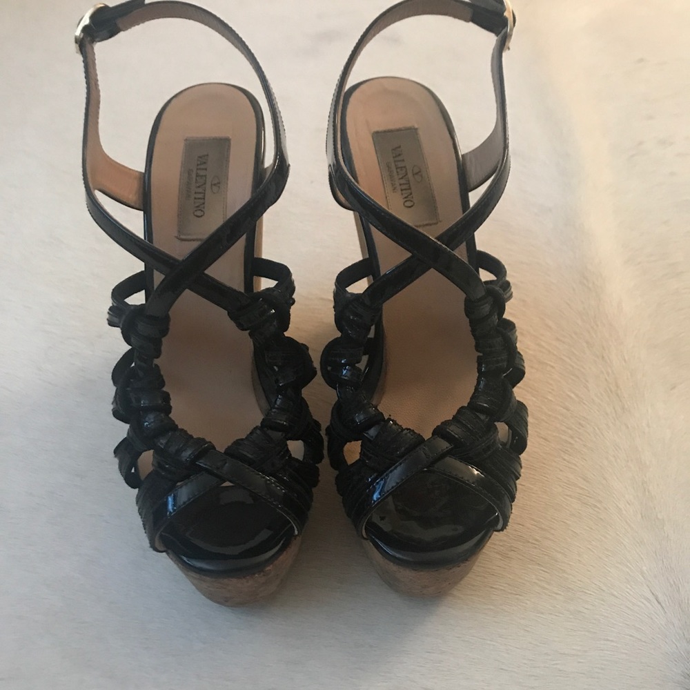 Valentino black wedges
