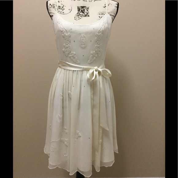 Betsey Johnson Dresses & Skirts - Betsey Johnson ivory silk dress with crystals