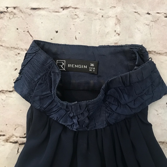 Rengin Blue Mock Neck Tunic Dress - Picture 4 of 4