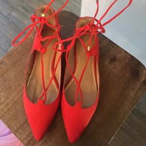 Topshop lace up flats